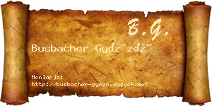 Busbacher Győző névjegykártya